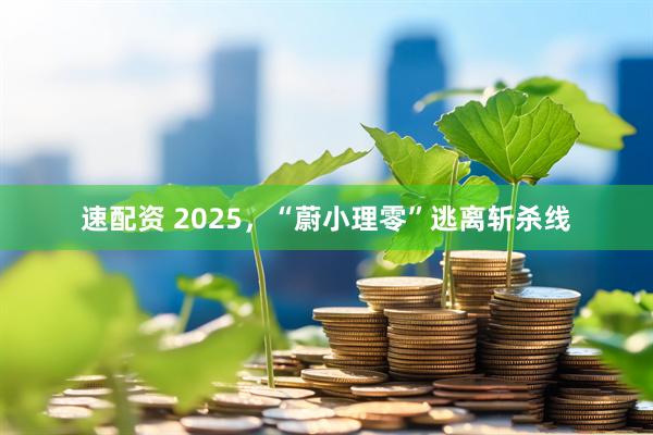 速配资 2025，“蔚小理零”逃离斩杀线